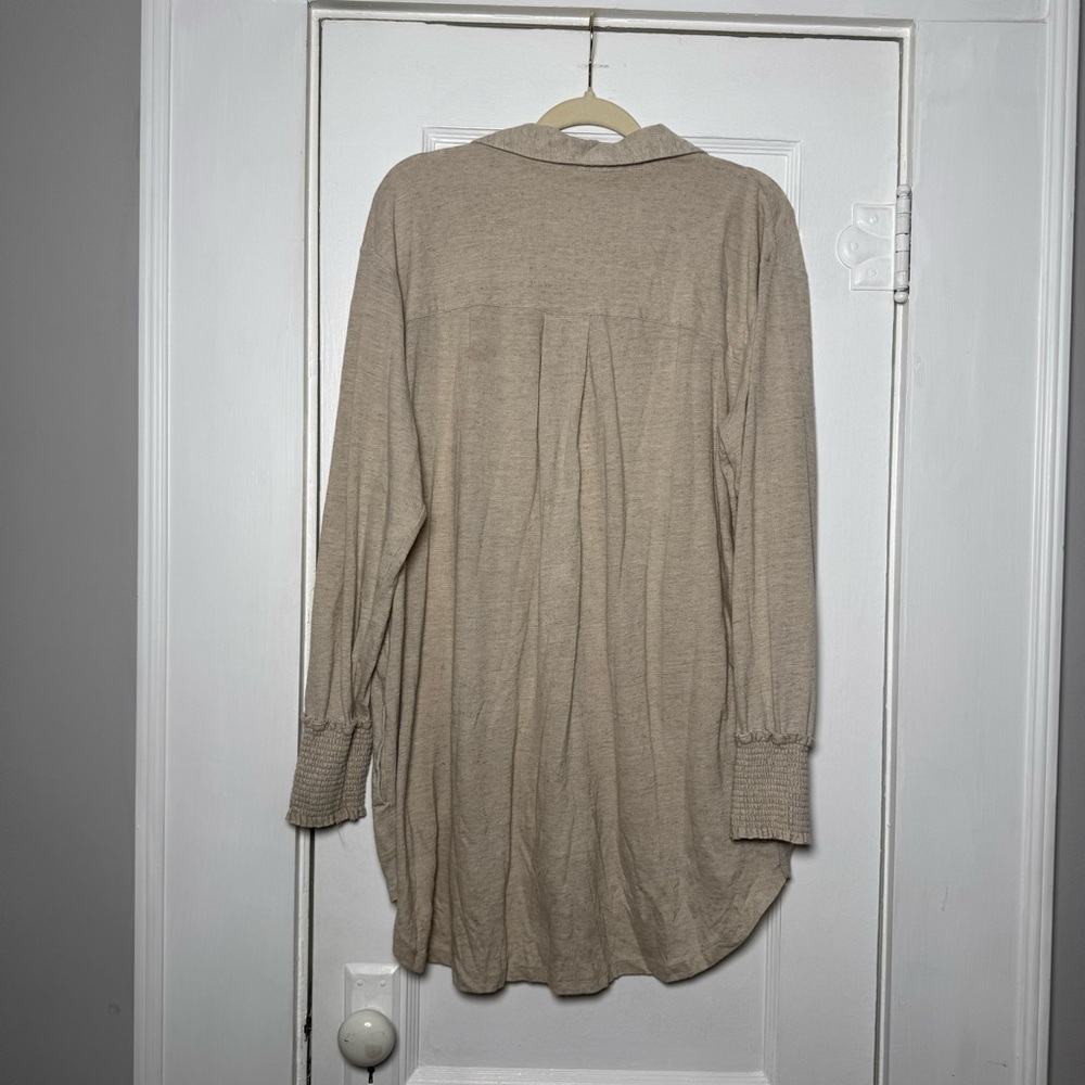 Free People Beach Women's Promenade Mini Shirt Dress Shapeless Natural XS - Picture 11 of 15